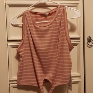 Peach white tank top